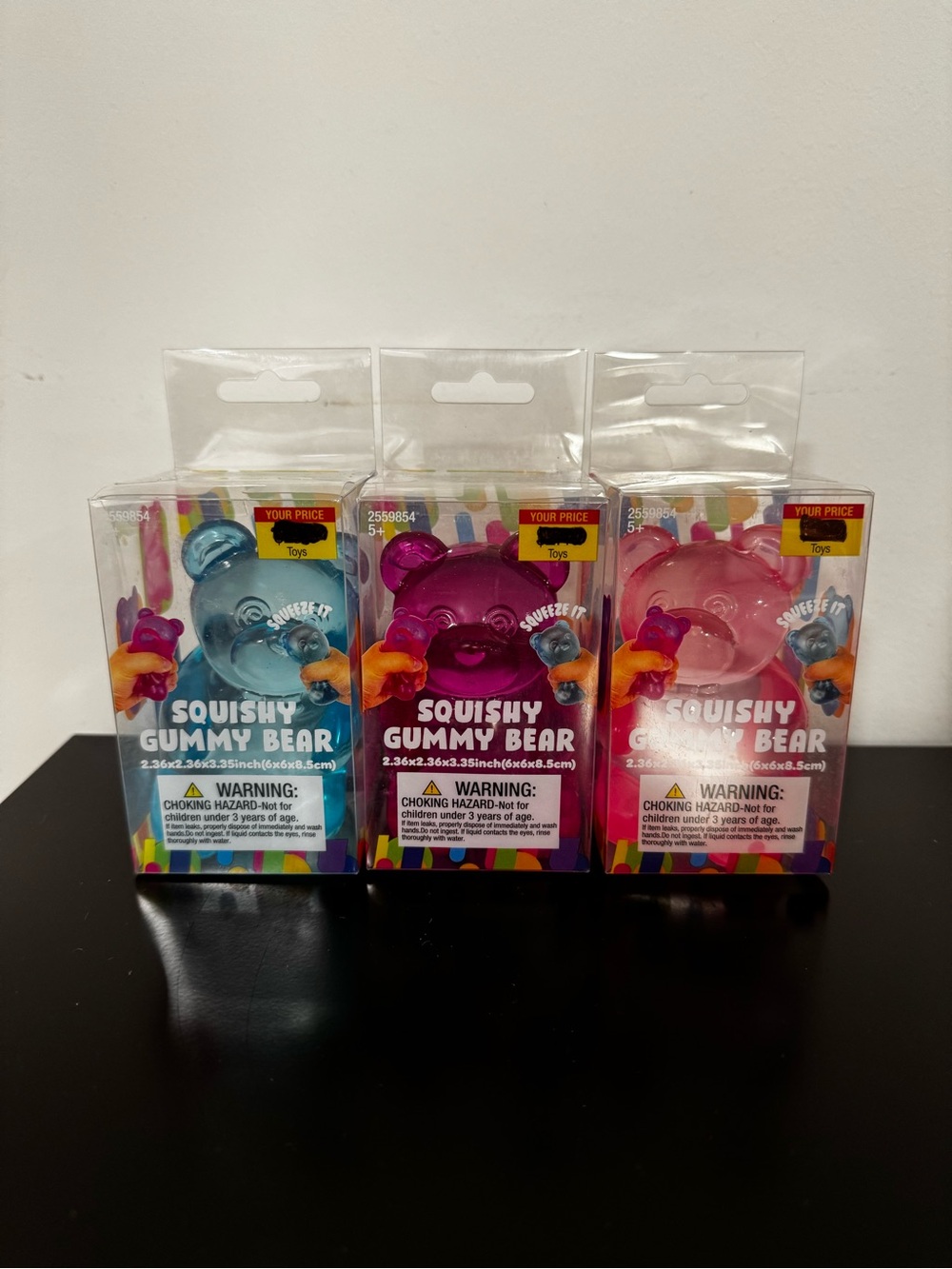 Hobby lobby Squishy Gummy Bear Toy - Blue, Purple, Pink